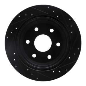 Chevrolet Avalanche 1500 Brake Rotor (1) - Rear Left - R1 Concepts - Drilled & Slotted - Black - `99-`07